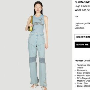 Blumarine Rhinestone embellished Logo Mesh tank top in baby blue